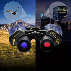 60x60 Compact Binoculars HD Portable Binoculars Low Light Night Vision