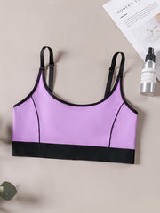 Contrast Binding Sports Bra Yoga Running Bra