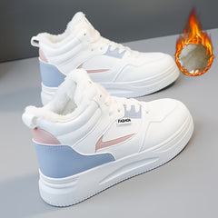Women's Lace up Thermal Skate Shoes Lightweight Fleece Lined Sneakers
