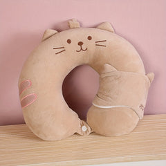 Cartoon Headrest Set with Eye Cover Travel Neck Pillow