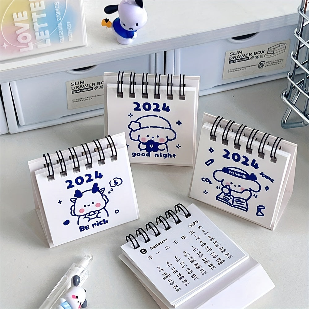 Cartoon Mini Desk Calendar - Student Self-discipline Punch Card Calendar