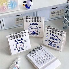 Cartoon Mini Desk Calendar - Student Self-discipline Punch Card Calendar