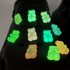20pcs Luminous Colorful Bear Shoe Charms DIY Clogs Accessories
