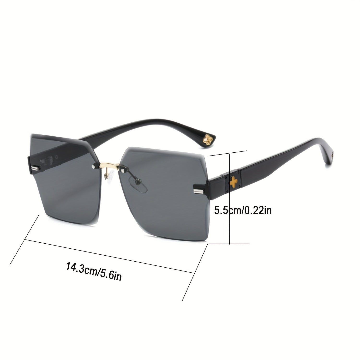 Square Rimless Sunglasses UV400 Gradient Glasses