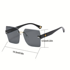 Square Rimless Sunglasses UV400 Gradient Glasses