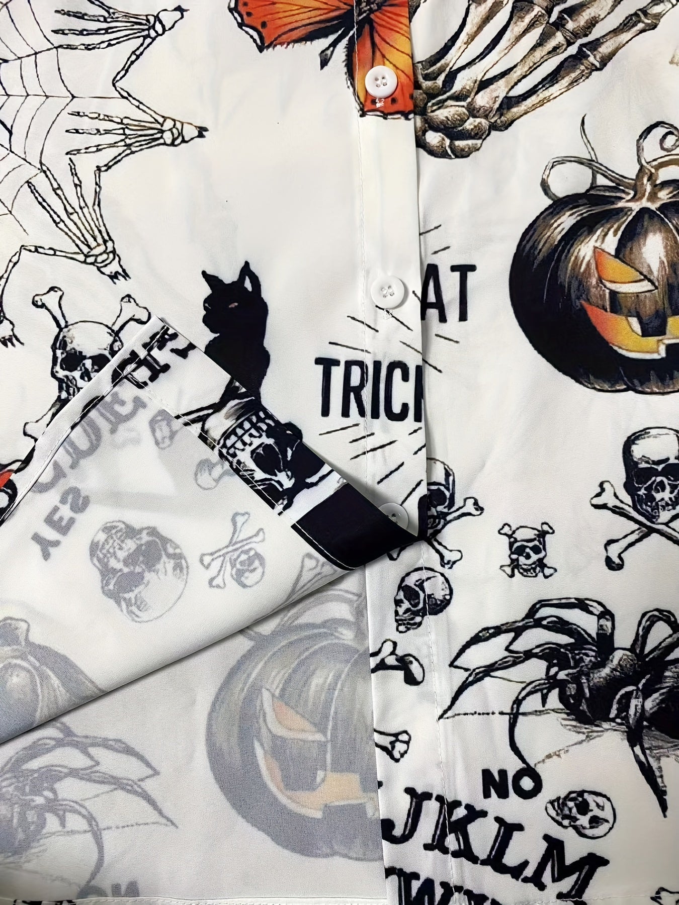  Gothic Blouse Skull & Butterfly Print Button Up Shirt