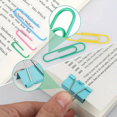 Colorful Paper Clips and Binder Clips Set