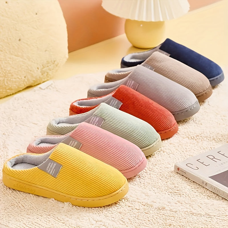 Women's Plush Lined Slippers Warm Winter Indoor Bedroom Fuzzy Shoes