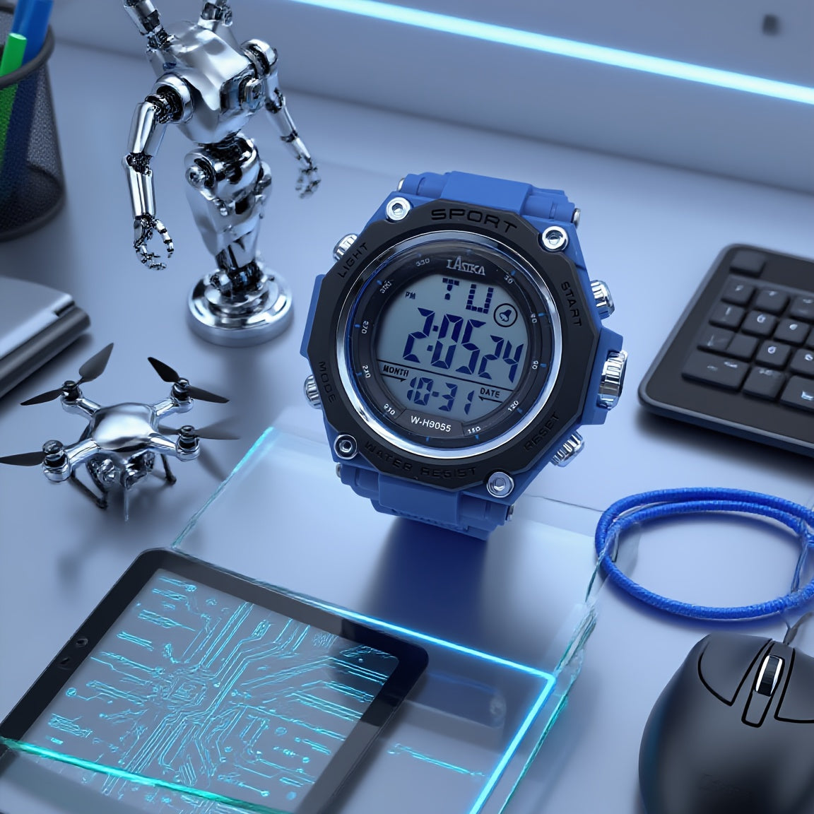 Boys' Waterproof Sports Watch with Alarm Timer