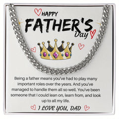 Father's Cuban Necklace From Daughter Wife High Quality Gift