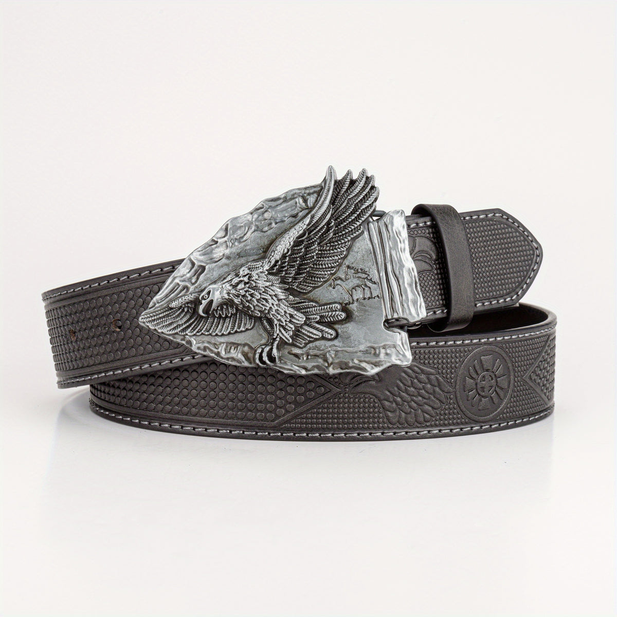 High End Eagle Embossed Men's Belt