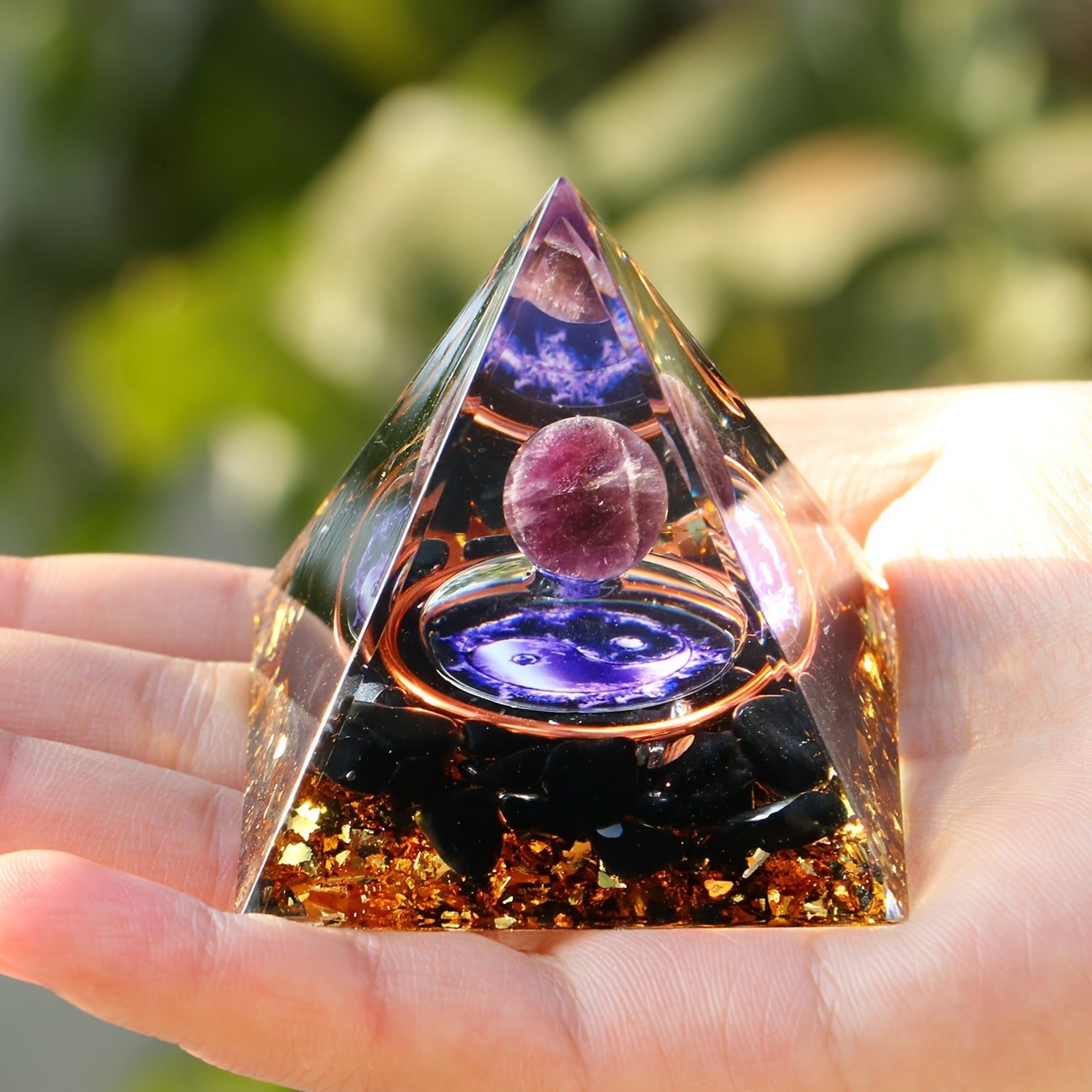 Amethyst Natural Crystals Orgone Pyramid Healing Reiki Chakra Energy Meditation