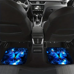 4pcs Butterfly Pattern Car Seat Cover Set Front & Rear Seat Mat Car Interior Acc