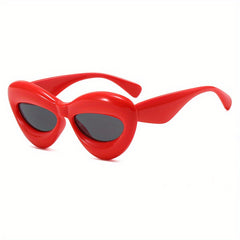 Cat Eye Sunglasses Men Women UV400 Thick Frame Wrap Around Glasses