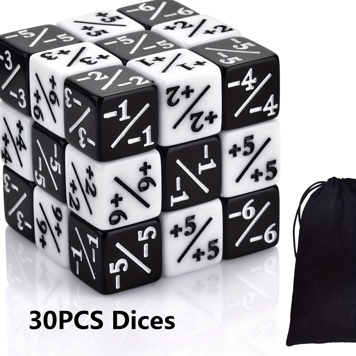 30 Pcs Dice Counters Token Set D6 Dice for MTG CCG Dice Game