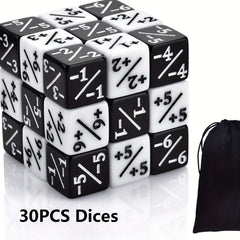 30 Pcs Dice Counters Token Set D6 Dice for MTG CCG Dice Game
