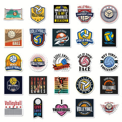 50pcs Volleyball Mixed Stickers for Luggage Skateboard Waterproof Teens Adults