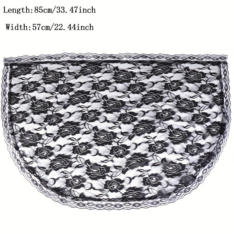 Embroidered Lace Mantilla Veil for Women