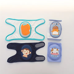 Adjustable Knee & Elbow Pads for Crawling in Pink Navy