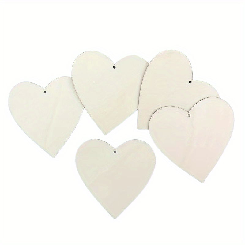 5pcs Natural Heart Shaped Wooden Decorations for Wedding Thanksgiving Christmas