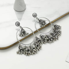 Vintage Indian Hoops Jhumka Earrings - Female Jewelry