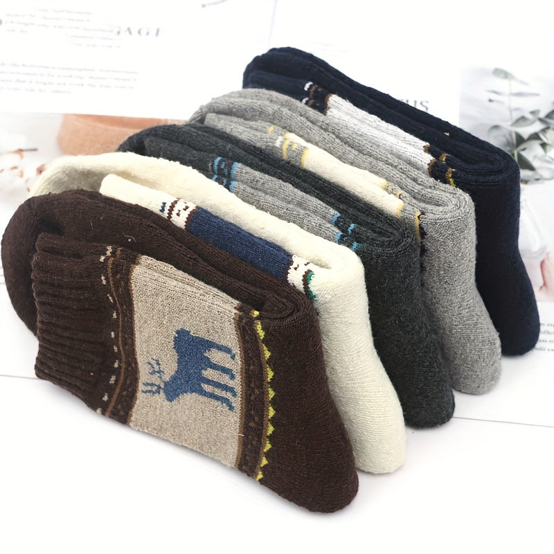 Men's Wool Cotton Thermal Socks Warm Crew Socks US Sizes 7-12