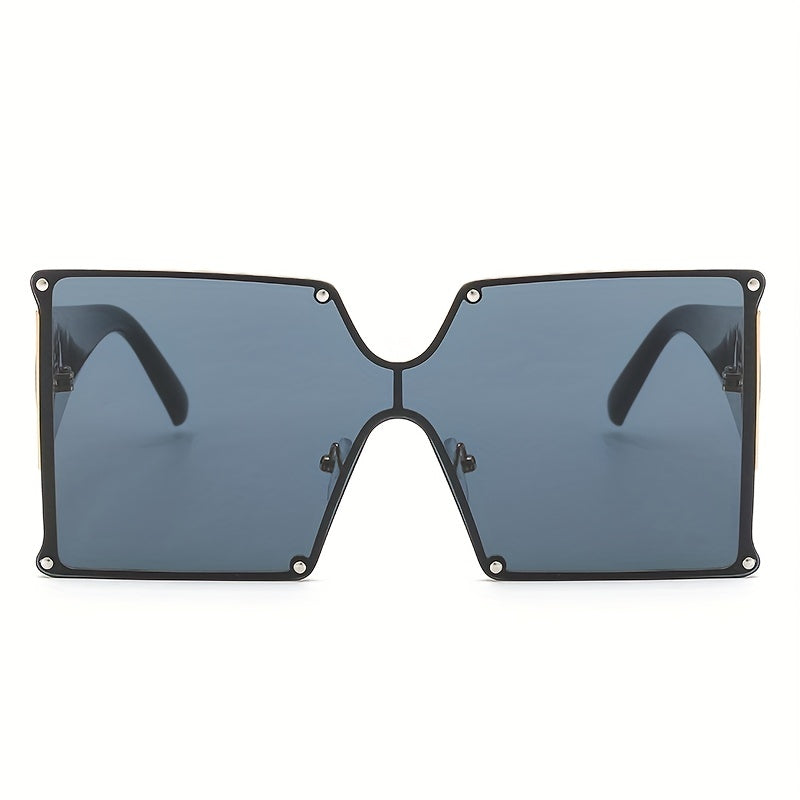 Oversized Square Sunglasses UV400 Metal Sun Shades