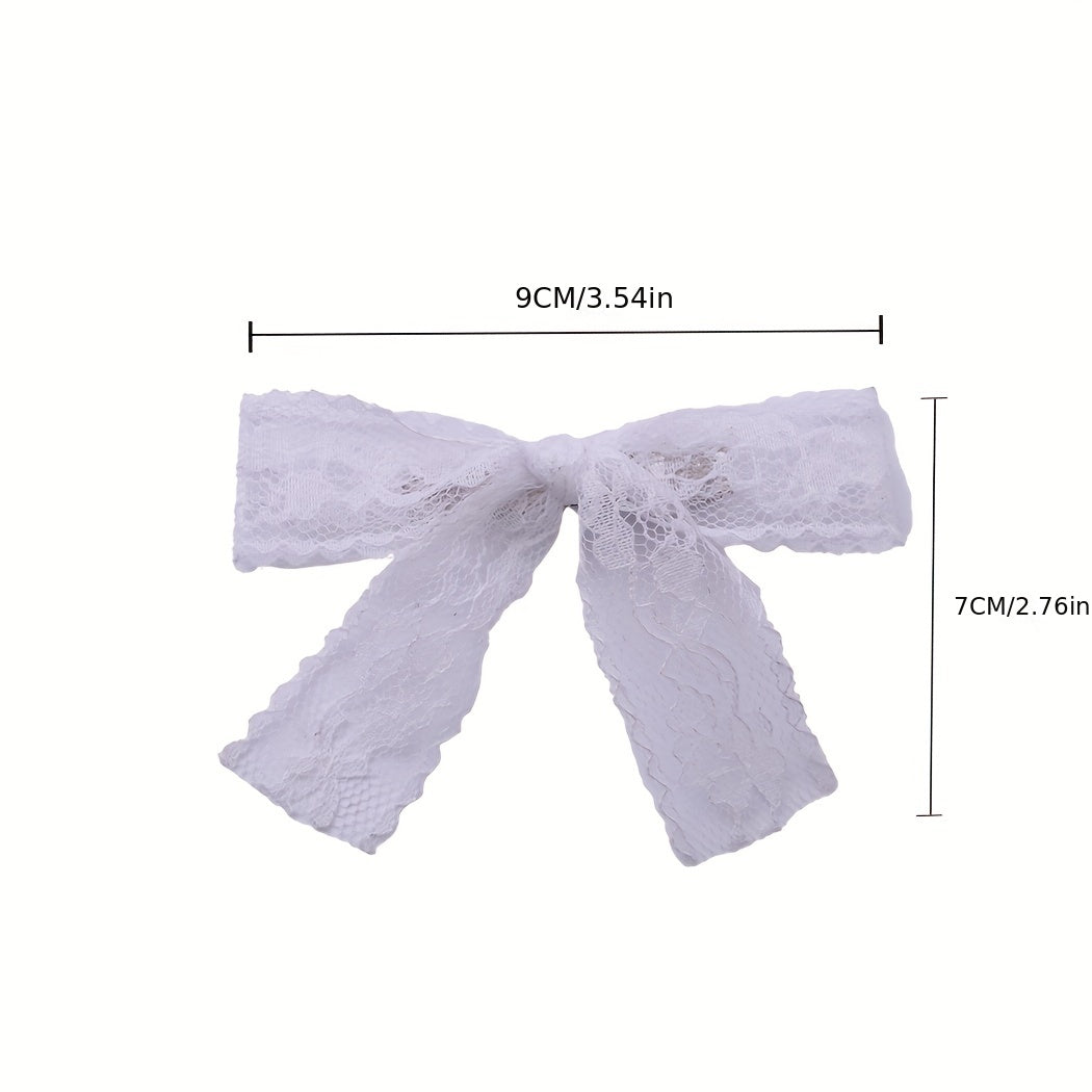 2pcs Lace Bowknot Hair Clips Women Girls Daily Decoration Accessories