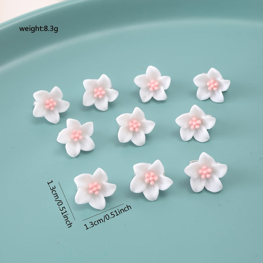 10pcs Flower Braid Hairpin for Thick Hair, Beach Party Hair Jaw Clip