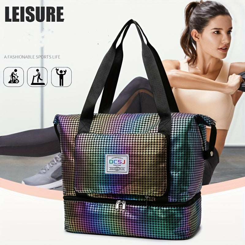 Stylish Laser Travel Luggage Handbag Lightweight Versatile Sports Bag