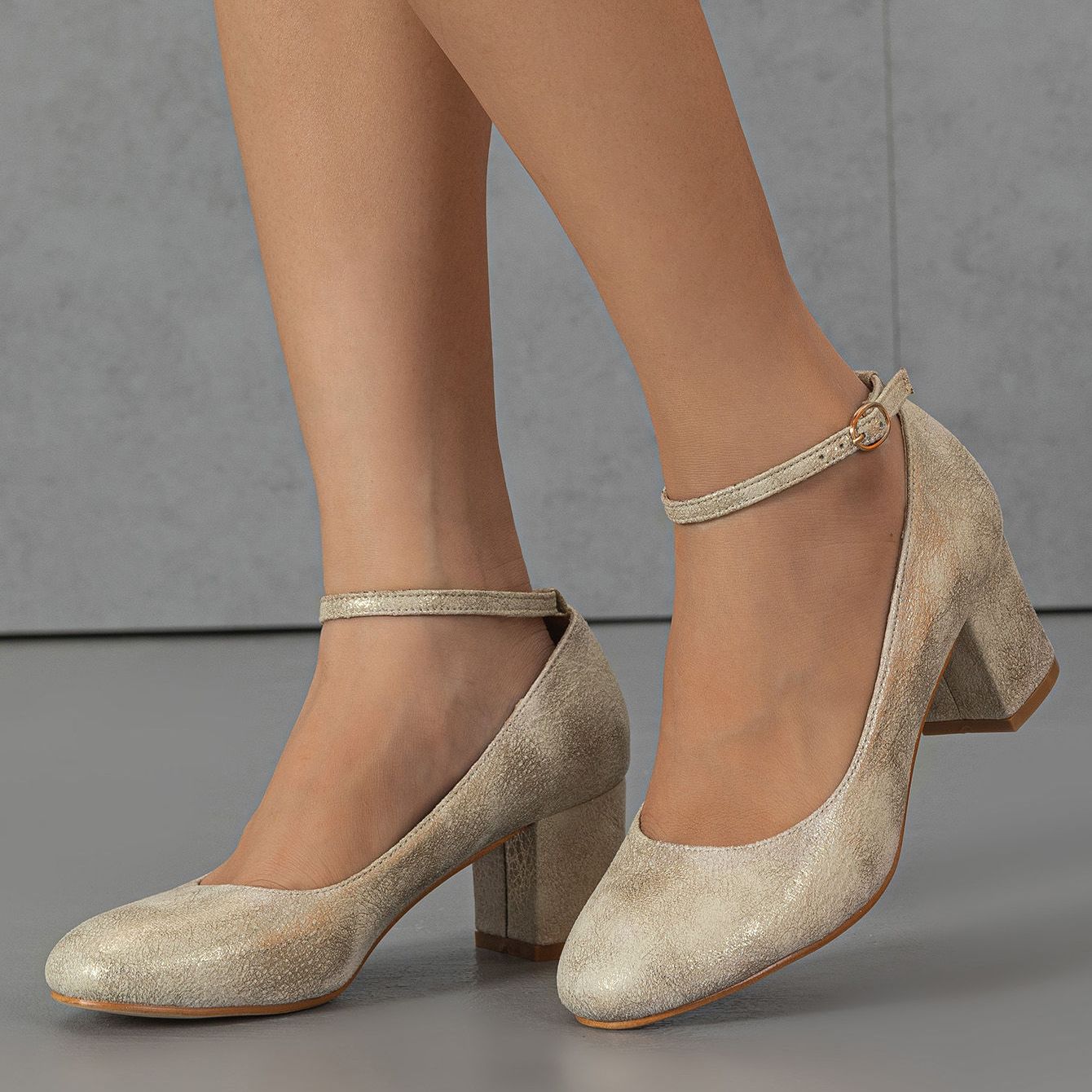 Chunky High Heels Ankle Strap Pumps Women's Footwear