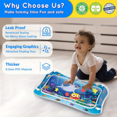 Inflatable Tummy Time Water Play Mat for Babies
