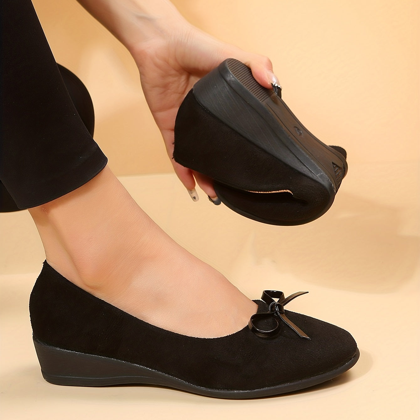 Women's Bowknot Wedge Shoes Lightweight & Comfortable