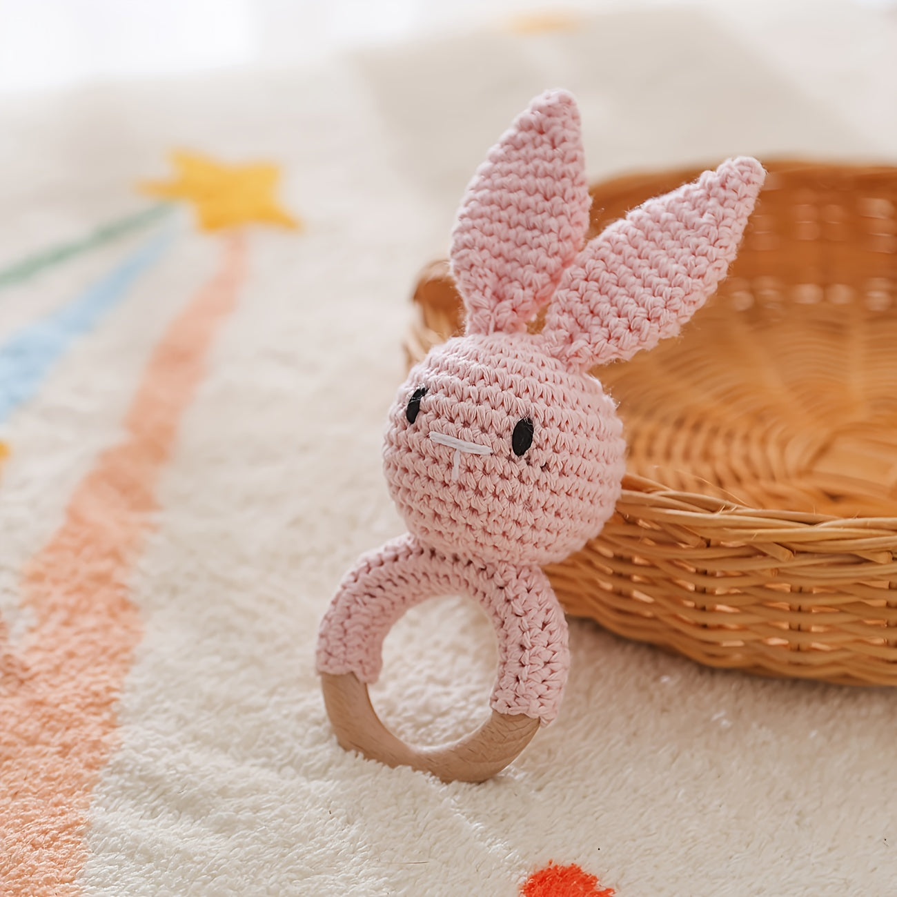 Rabbit Bell Toy with Plush Ear Sensory Toy for Toddlers