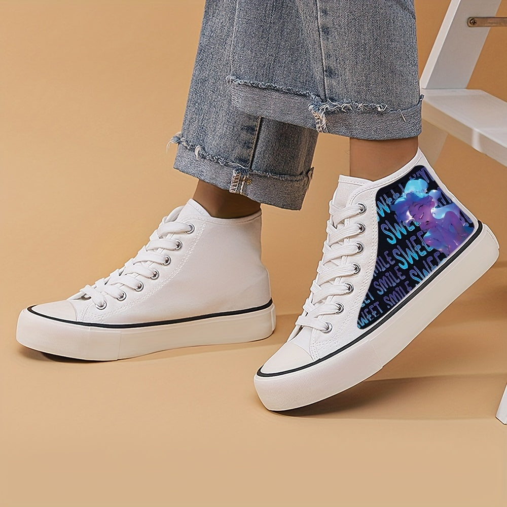 Cyberpunk Anime Girl Lightweight Canvas Sneakers