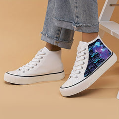 Cyberpunk Anime Girl Lightweight Canvas Sneakers