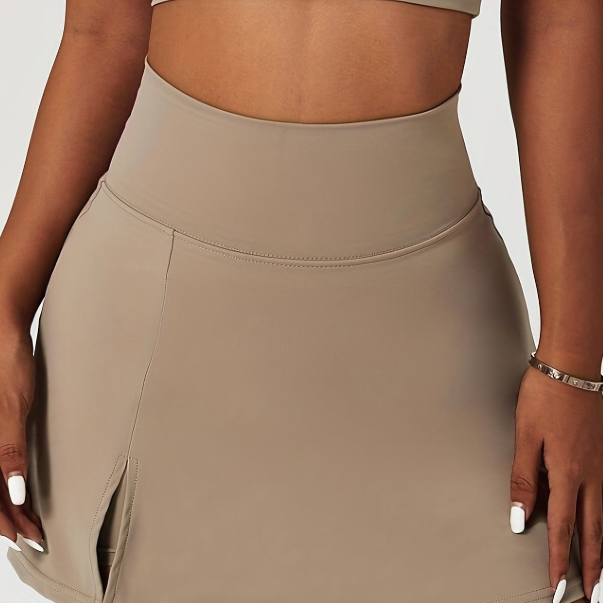  Sports Skort&Skirt Solid High Rise Stretchy Built in Shorts Tennis Sko