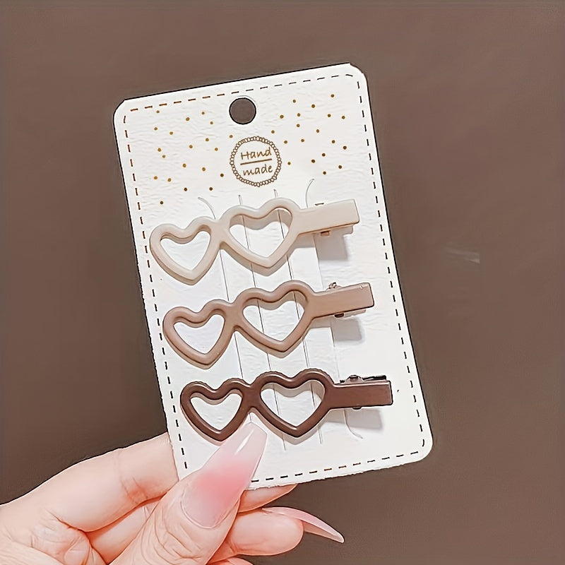 9pcs Geometric Brown Hair Clip Barrette Hair Accessories Women