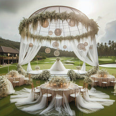 Arched Wedding Drapery Hanging Fabric Decoration