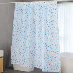 Small Fresh Waterproof Bathroom Shower Curtain - Water Drop Pattern