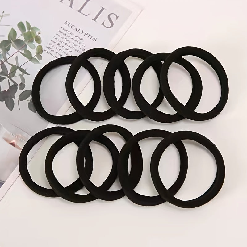 100pcs Solid Hair Tie Ponytail Holder Minimalist Hair Band