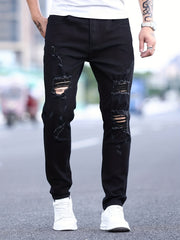Men's Ripped Skinny Slim Fit Denim Pants Trousers