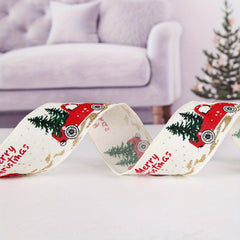 5m Christmas Ribbon Colorful Car Printing