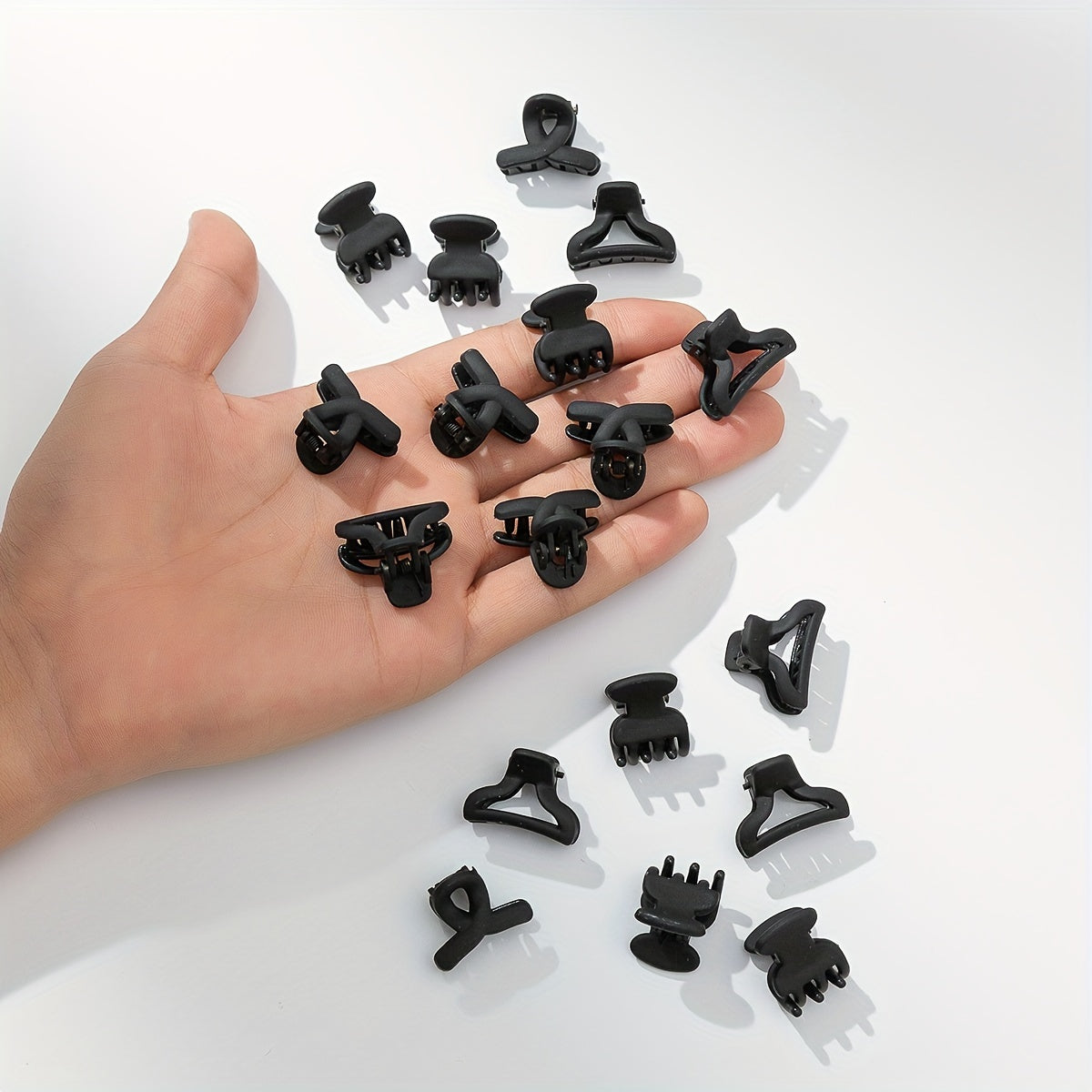 18PCS Rubber Frosted Hair Claw Mini Small Shark Claw Hair Accessory
