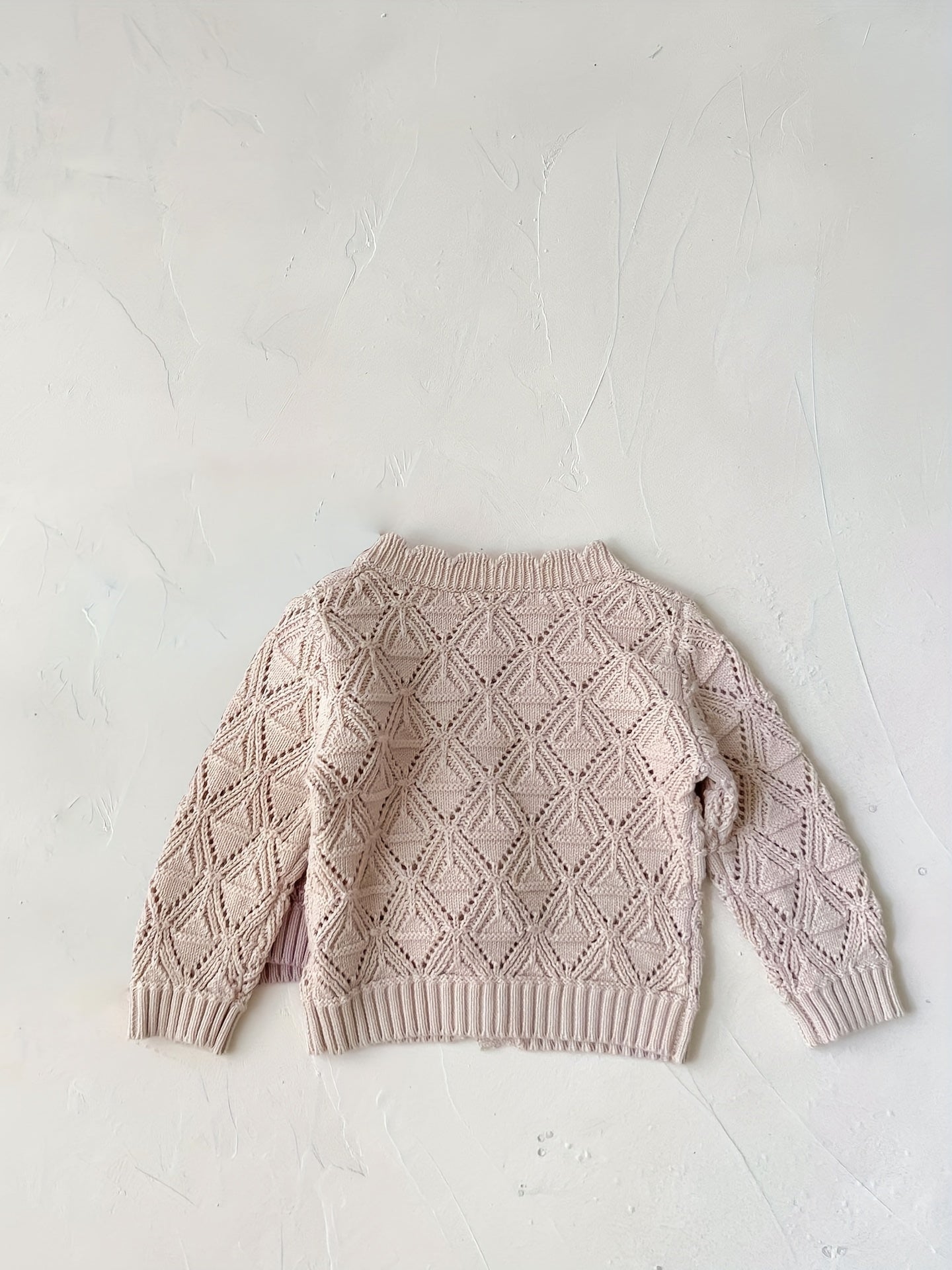 Infant Girls Cardigan Sweater Round Neck Button Knit & Cutout Blouse