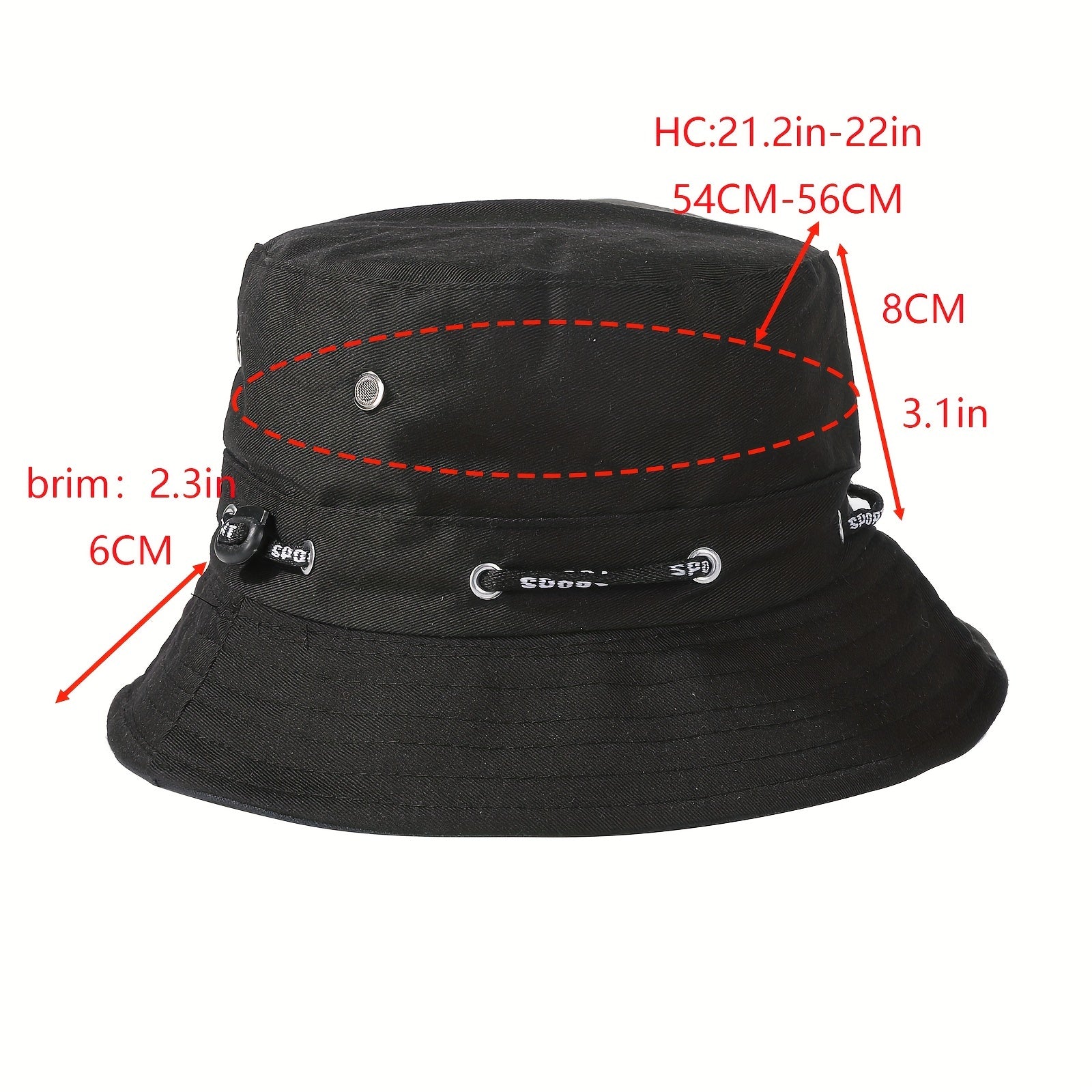 Reversible Drawstring Bucket Hat Lightweight Sun Hat