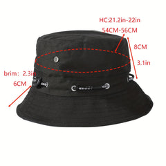 Reversible Drawstring Bucket Hat Lightweight Sun Hat