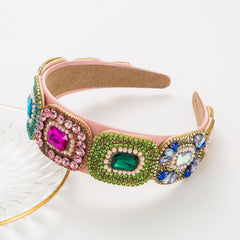 Colorful Crystal Flower Headband Baroque Rhinestone Hair Band