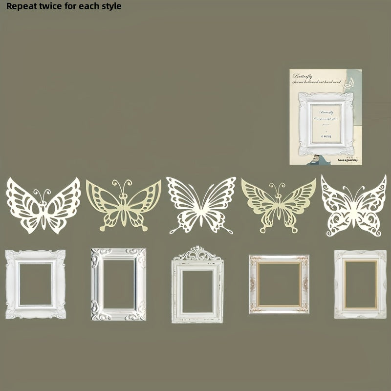 20pcs Hollow Butterfly Photo Frame European Style Journal Decoration