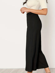  High Rise Wide Leg Crop Trousers